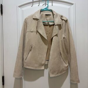 T Tahari Light Beige Suede Jacket